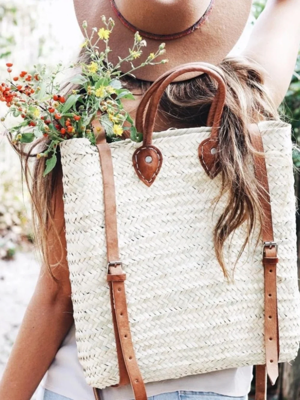 Handmade Straw Backpack - French Basket backpack